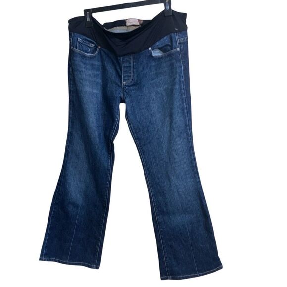 465. Paige Y2K maternity dark wash bootcut jeans size 32 - Picture 1 of 10